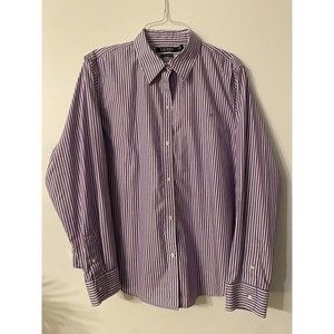 Polo Ralph Lauren Custom Fit Purple‎ Stripe L/S Button Down Sz XL